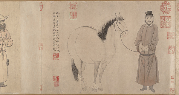 元 圉人调马图卷